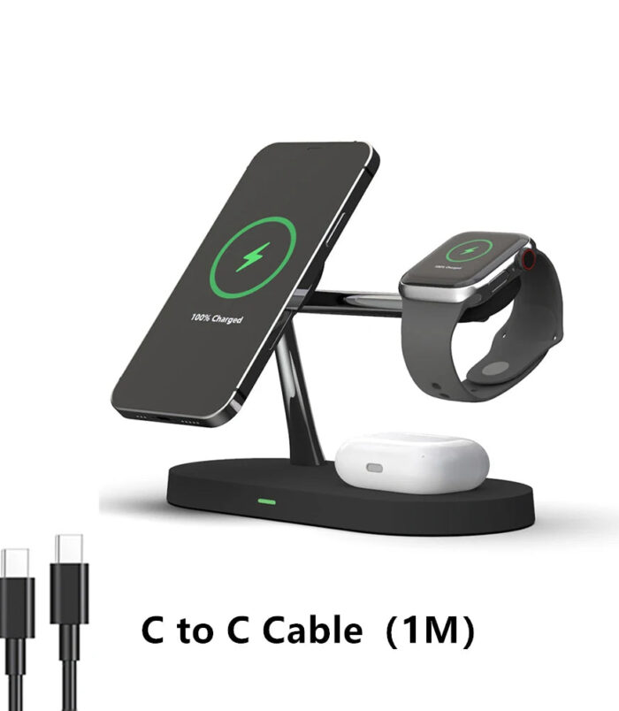 3-in-1 Wireless Charging Stand – Fast Magnetic Charger for iPhone, Apple Watch & AirPods - zapplixusa Inc