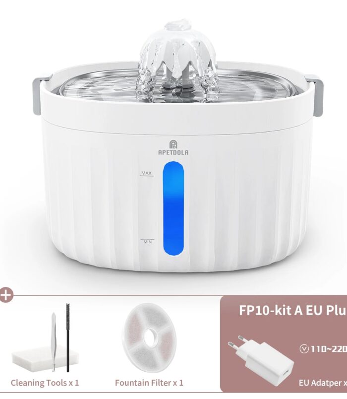 S63a12deed6de41d1b2d8f0d4f6bd0c3dS Automatic Pet Water Fountain with Stainless Steel Tray – Ultra-Quiet & 6-Level Filtration - zapplixusa Inc