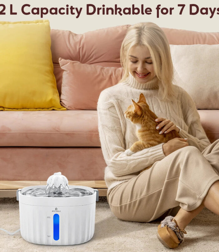 S8e974d1470ce4197b72607d1309639caw Automatic Pet Water Fountain with Stainless Steel Tray – Ultra-Quiet & 6-Level Filtration - zapplixusa Inc