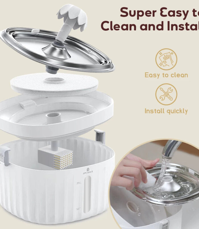 Sb35c641de742482ca92d3bf99e828aecb Automatic Pet Water Fountain with Stainless Steel Tray – Ultra-Quiet & 6-Level Filtration - zapplixusa Inc