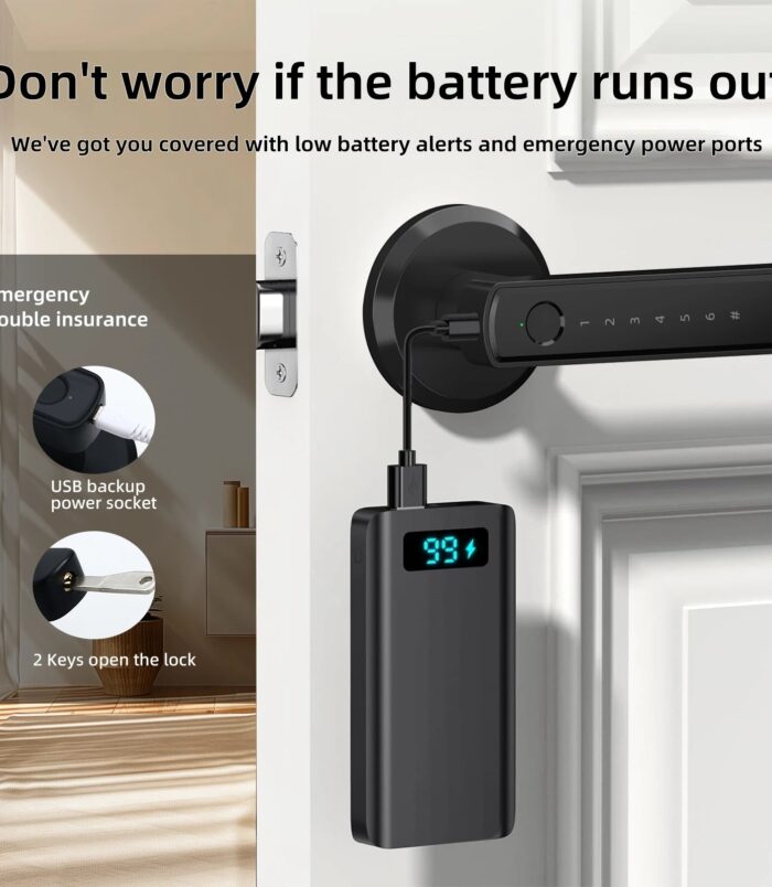Smart Lock Fingerprint Door Lock – Secure Keyless Entry with App, Passcode, and Biometric Access - zapplixusa Inc