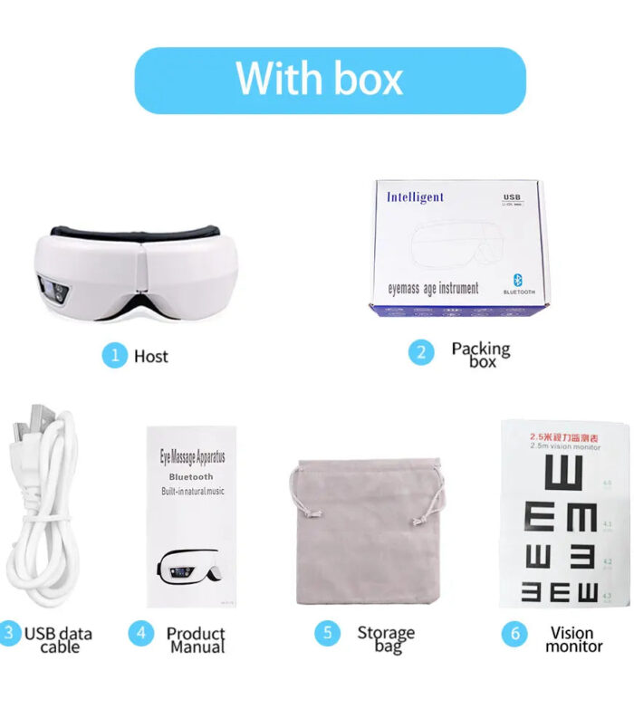 Foldable Eye Massager with Air Pressure, Heat & Bluetooth Music – Relieve Fatigue, Improve Eye Health - zapplixusa Inc