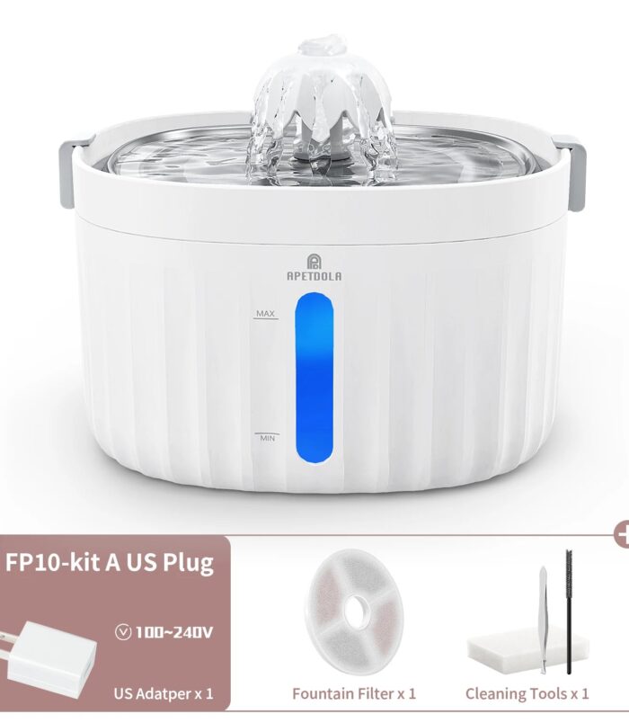 Se9fef09f09c5497aa0827eaec4448b6bg Automatic Pet Water Fountain with Stainless Steel Tray – Ultra-Quiet & 6-Level Filtration - zapplixusa Inc